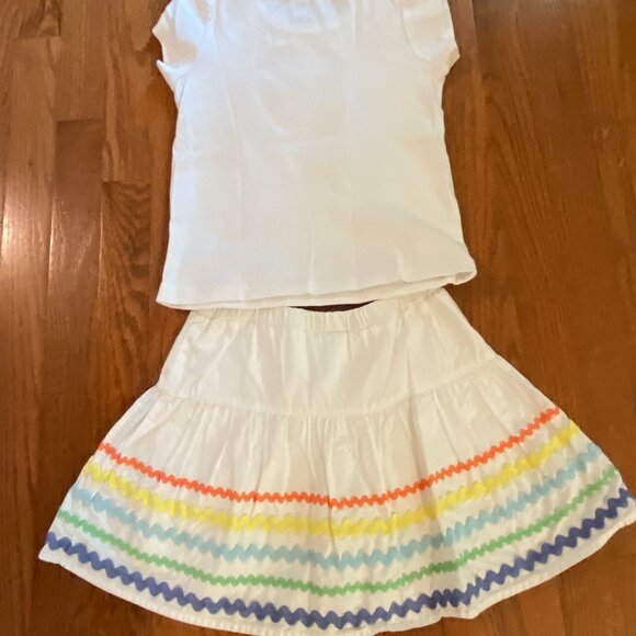 Gymboree 2 pc set - white t-shrt and skort - Size 7 - Picture 4 of 6